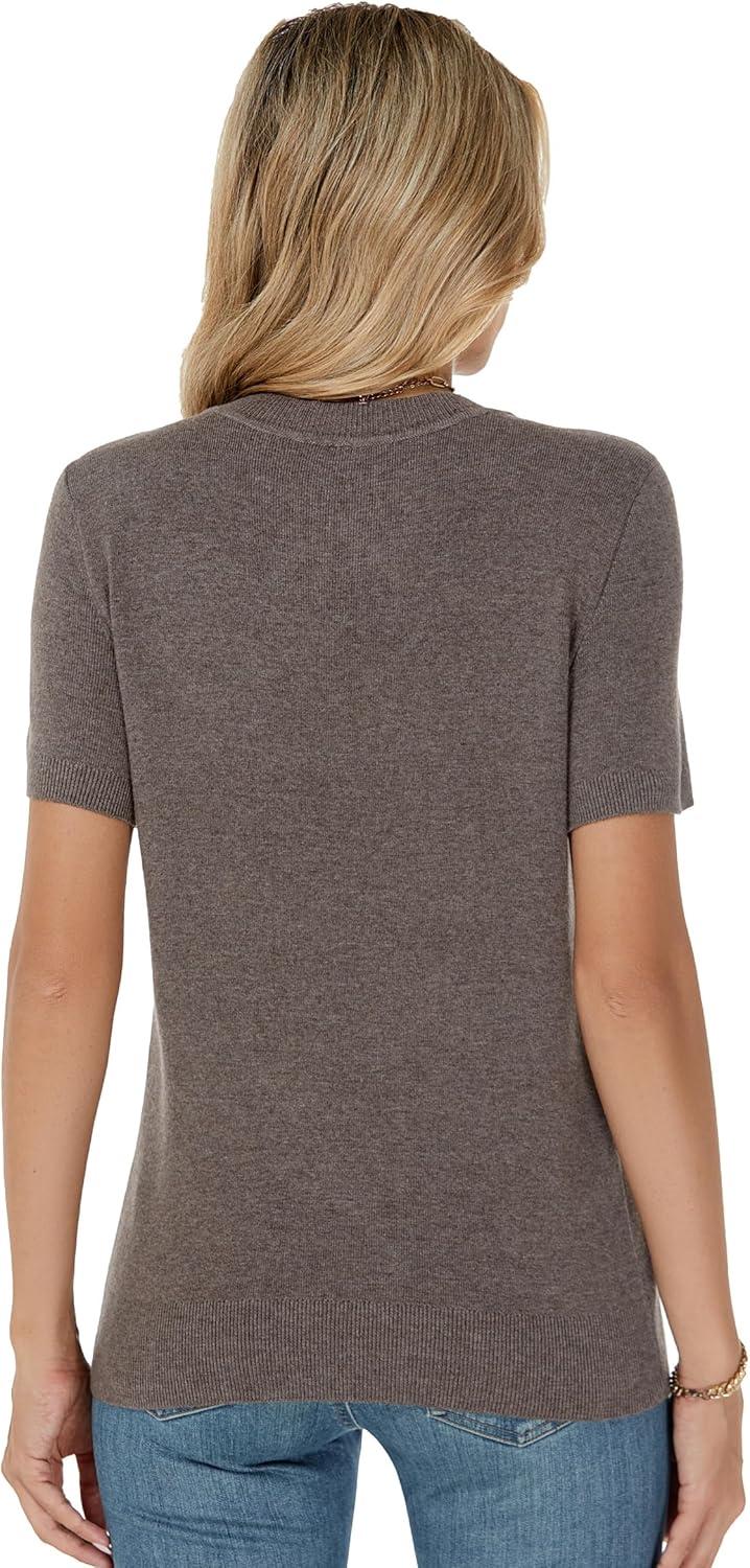 image:imageArachampCloz Womens Lightweight Wool Blend Short Sleeve Sweater Top Business CasualCoffee5119