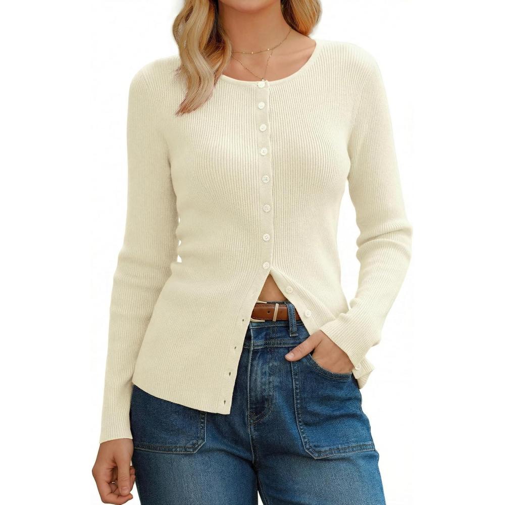 image:imageArachampCloz Womens Wool Blend Button Up Business Casual Cardigan Tops Outfits 2026White