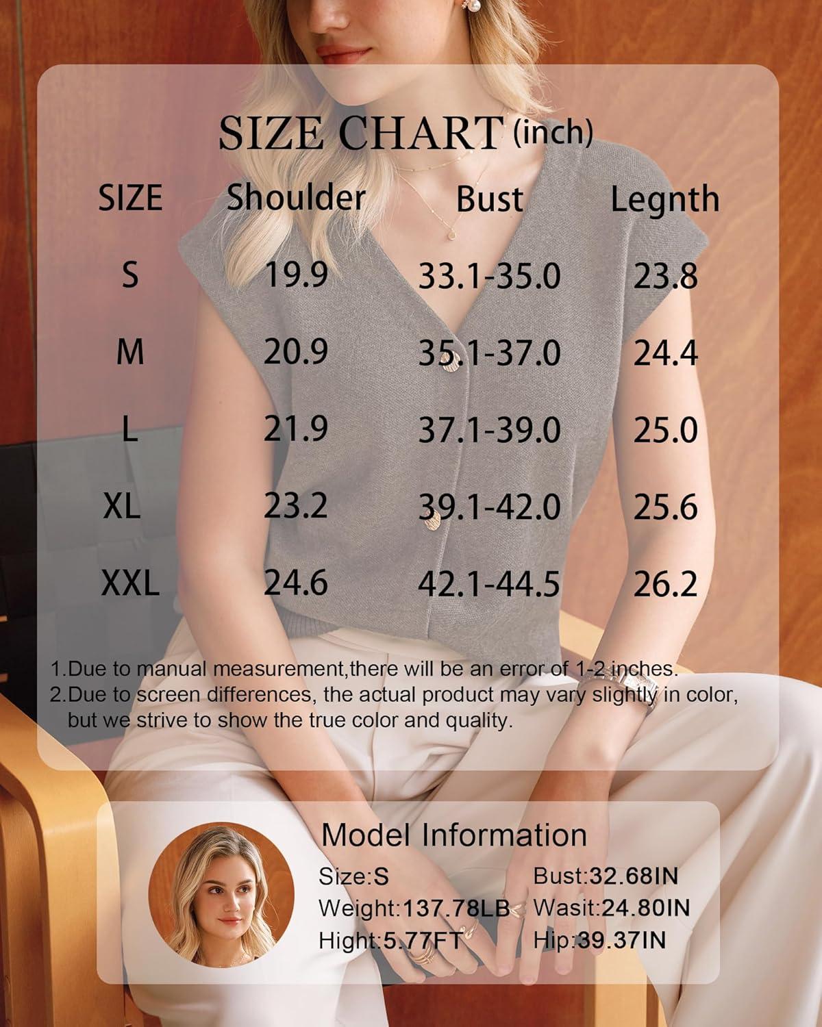 image:imageArachampCloz Womens Wool Blend Sweater Vest V Neck Button Down Cardigan Business Casual Tops 2026Coffee