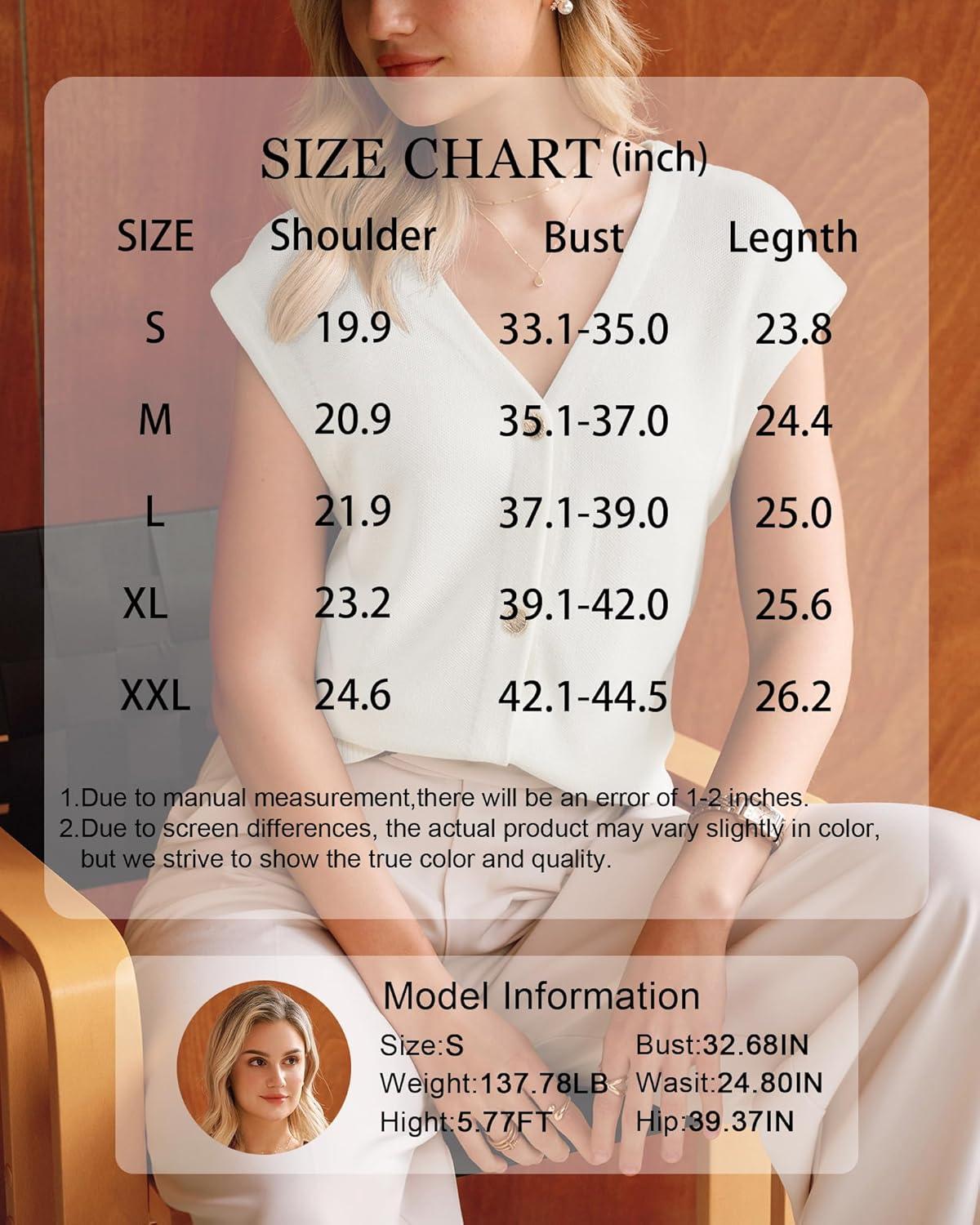 image:imageArachampCloz Womens Wool Blend Sweater Vest V Neck Button Down Cardigan Business Casual Tops 2026Offwhite
