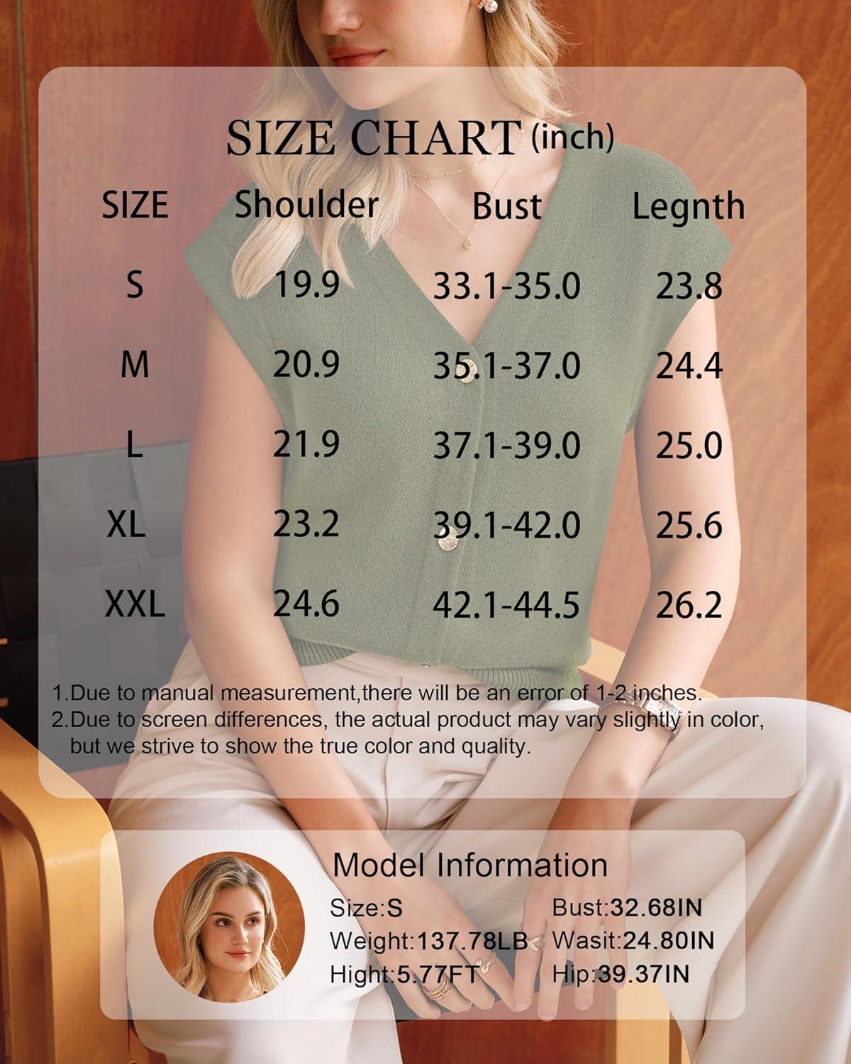 image:imageArachampCloz Womens Wool Blend Sweater Vest V Neck Button Down Cardigan Business Casual Tops 2026Olive Green