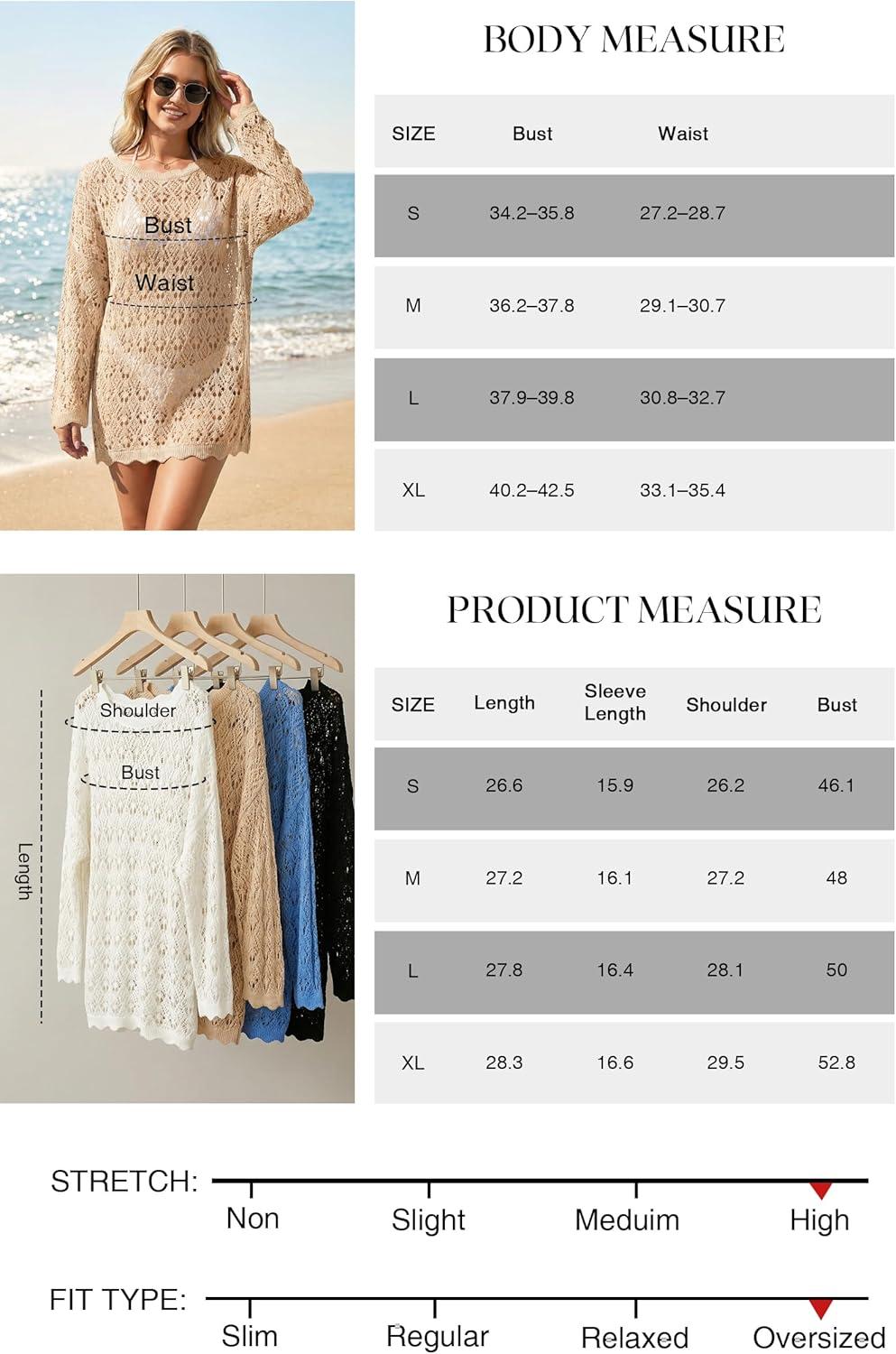 image:imageArachampCloz Womens 100 Cotton Swimsuit Cover Up Off Shoulder Boat Neck Oversized Breathable Beach Crochet Summer 2026Apricot