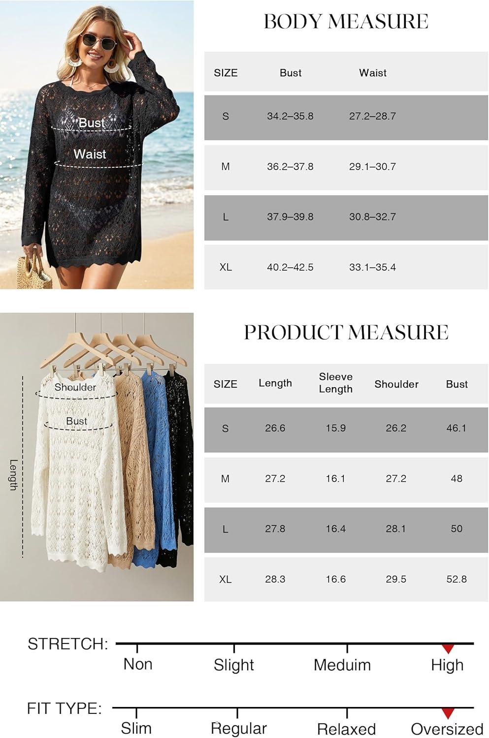 image:imageArachampCloz Womens 100 Cotton Swimsuit Cover Up Off Shoulder Boat Neck Oversized Breathable Beach Crochet Summer 2026Black