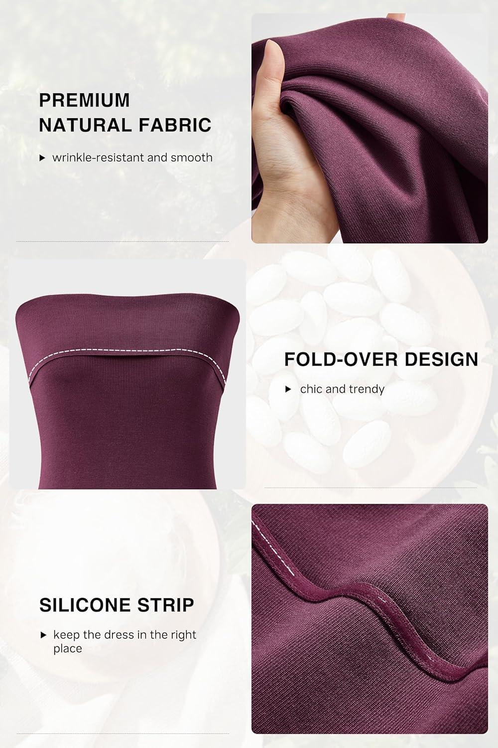 image:imageArachampCloz Womens Silk Blend Fold Over Elegant Classy Wedding Guest Dress 2025Burgundy Purple