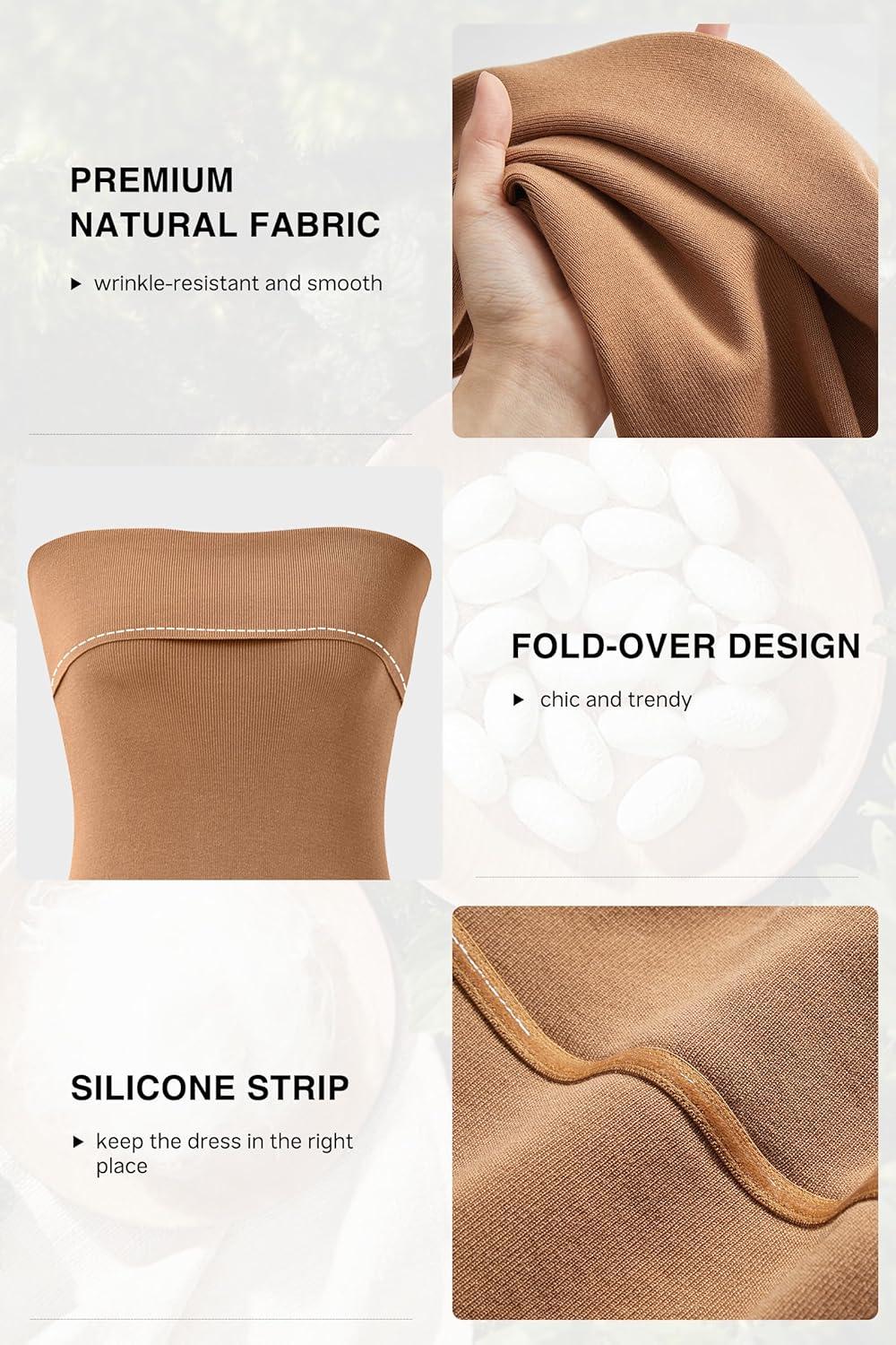 image:imageArachampCloz Womens Silk Blend Fold Over Elegant Classy Wedding Guest Dress 2025Khaki
