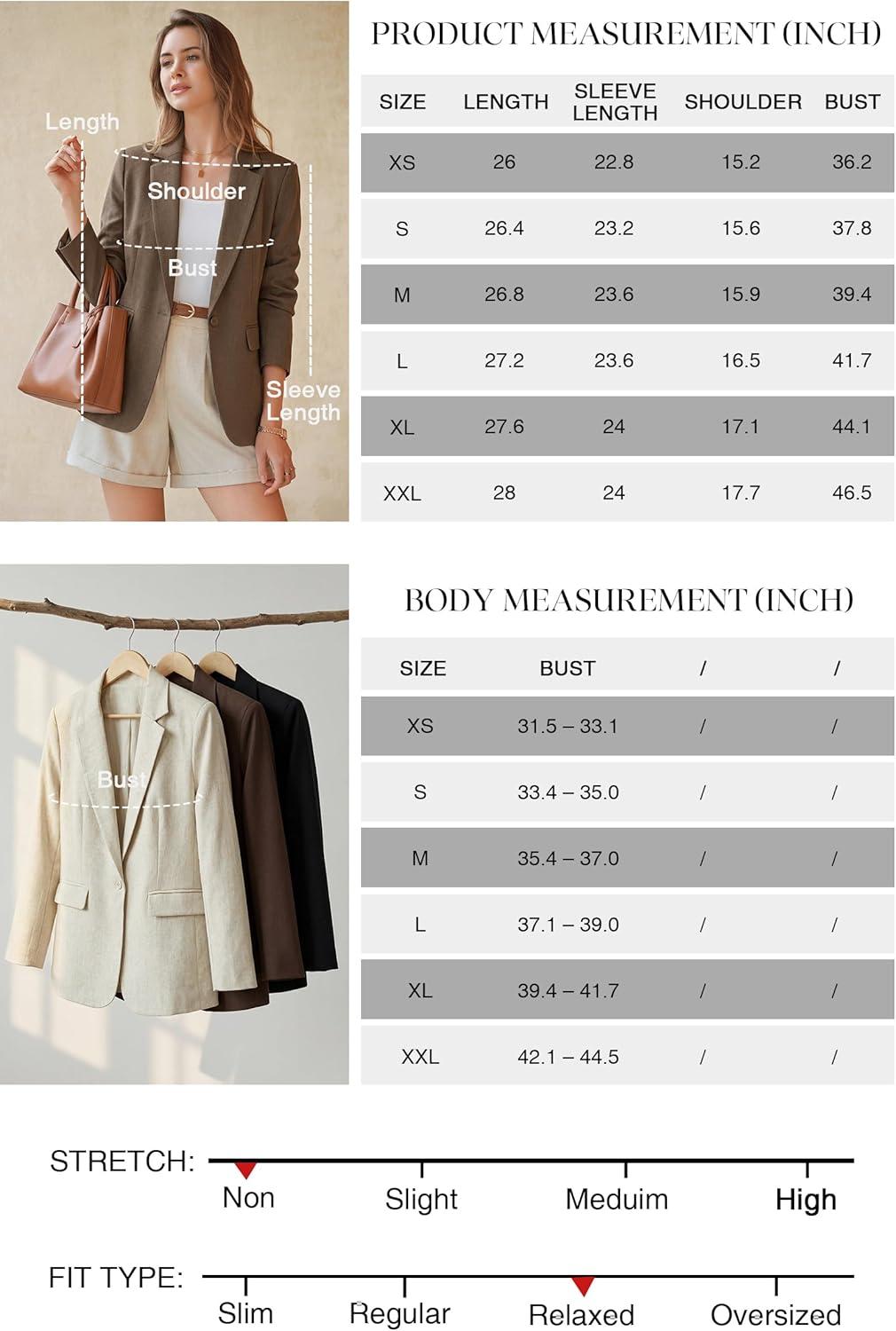 image:imageArachampCloz Womens Linen Blend Notched Lapel Open Front Blazers Work Business Casual Outfits 2026Brown