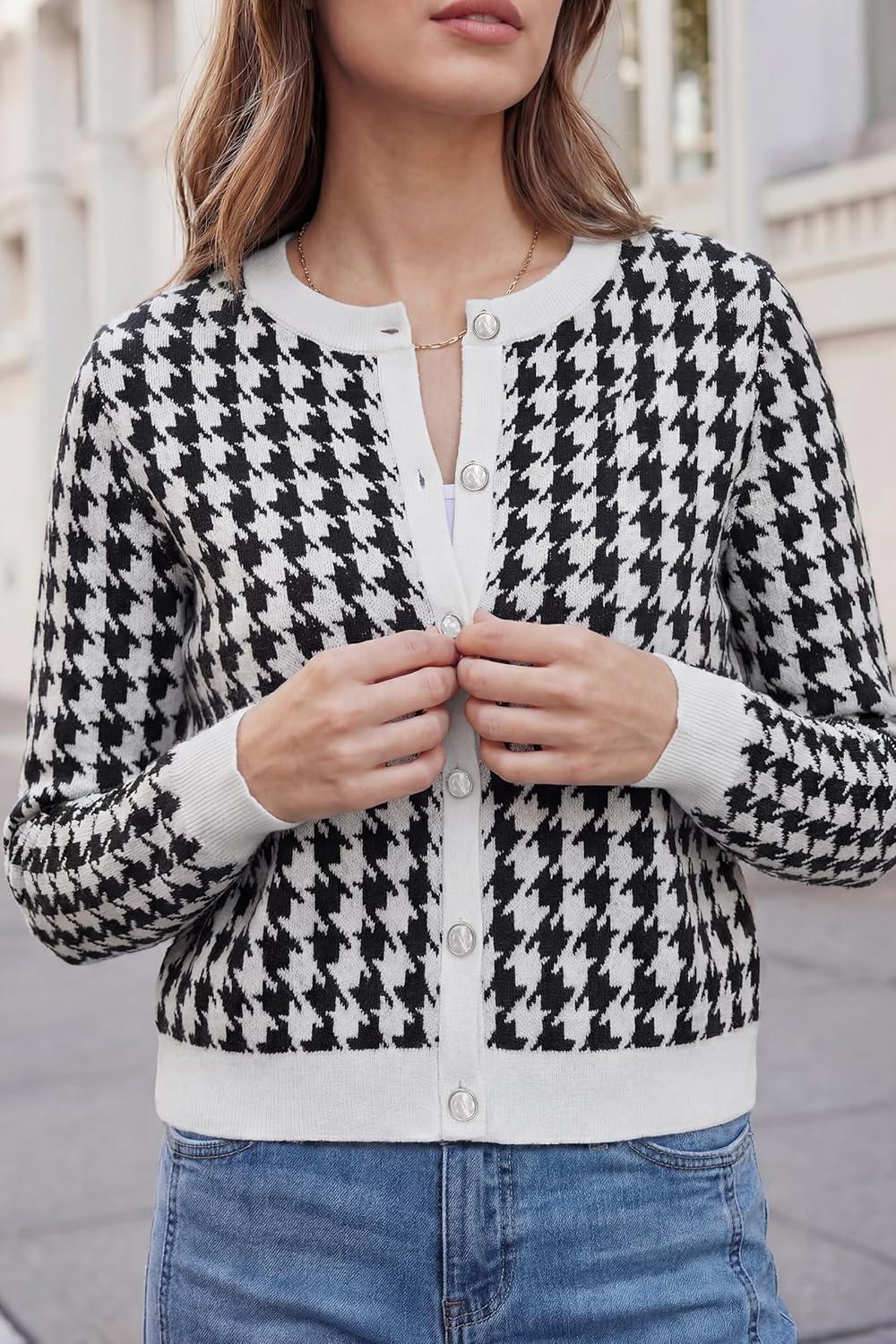 image:imageArachampCloz 100 Cotton Cropped Cardigan for Women Button Up Lightweight Sweater Business Casual Outfits 2026Black