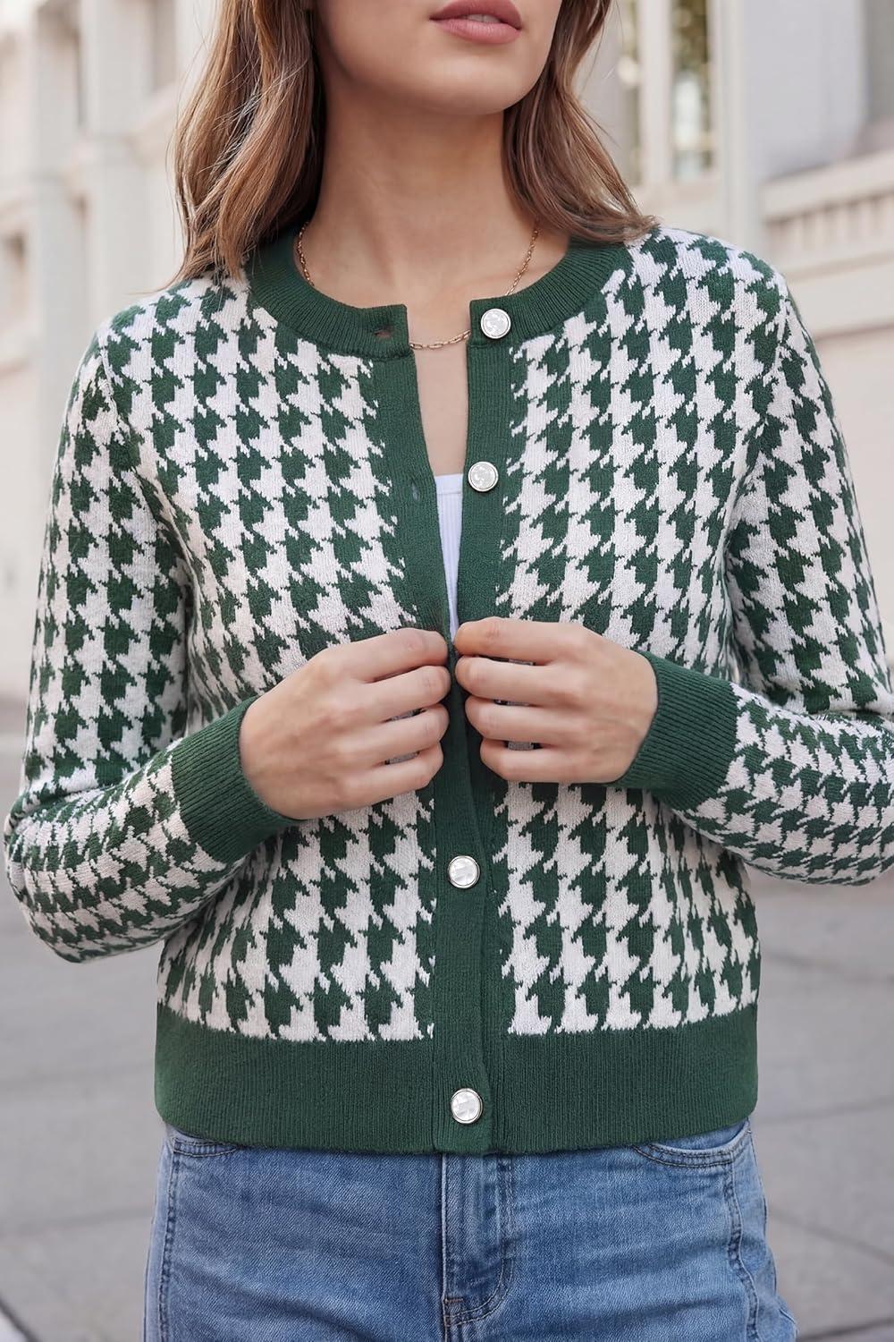 image:imageArachampCloz 100 Cotton Cropped Cardigan for Women Button Up Lightweight Sweater Business Casual Outfits 2026Green