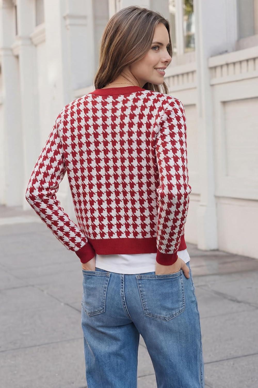 image:imageArachampCloz 100 Cotton Cropped Cardigan for Women Button Up Lightweight Sweater Business Casual Outfits 2026Red