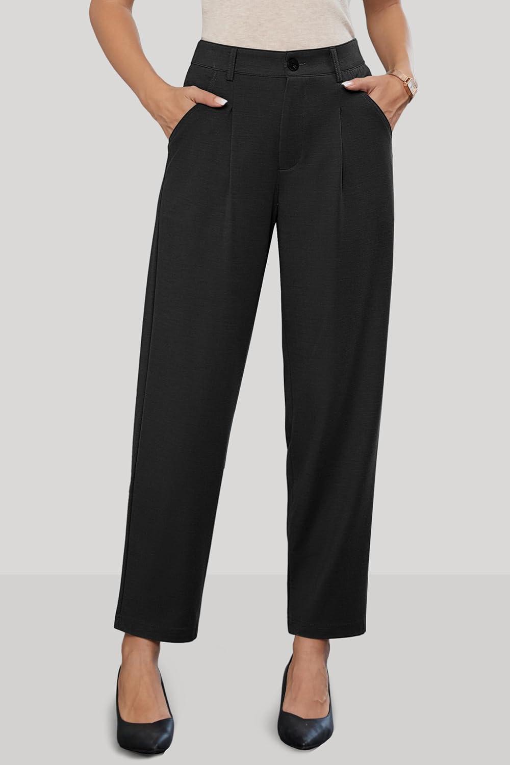 image:imageArachampCloz Womens Dress Pants Work Business Office Ankle Trousers High Waisted Ladies Slacks 2026Black
