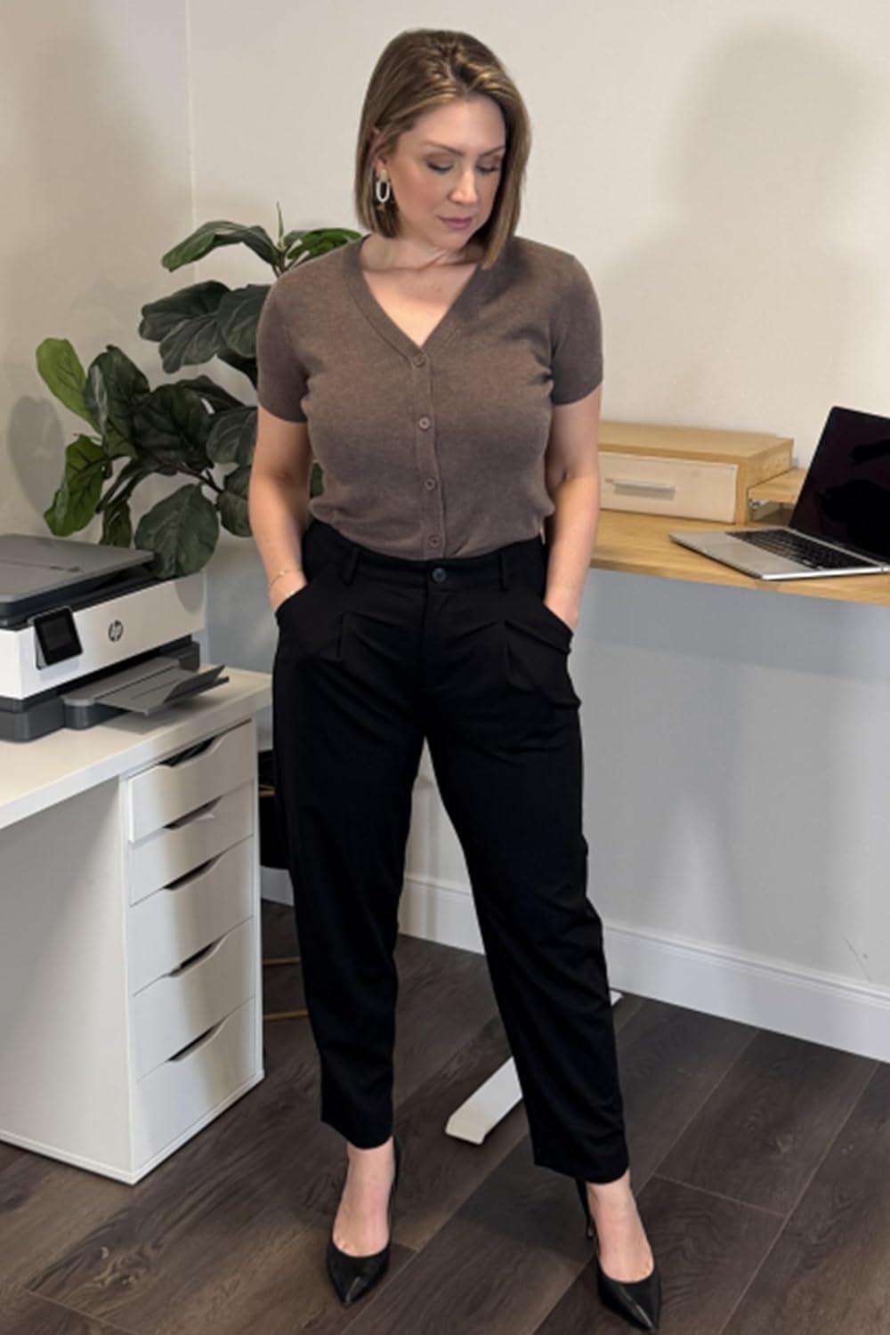 image:imageArachampCloz Womens Dress Pants Work Business Office Ankle Trousers High Waisted Ladies Slacks 2026Black