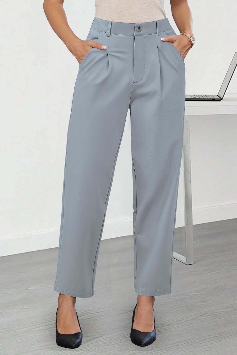 image:imageArachampCloz Womens Dress Pants Work Business Office Ankle Trousers High Waisted Ladies Slacks 2026Light Grey