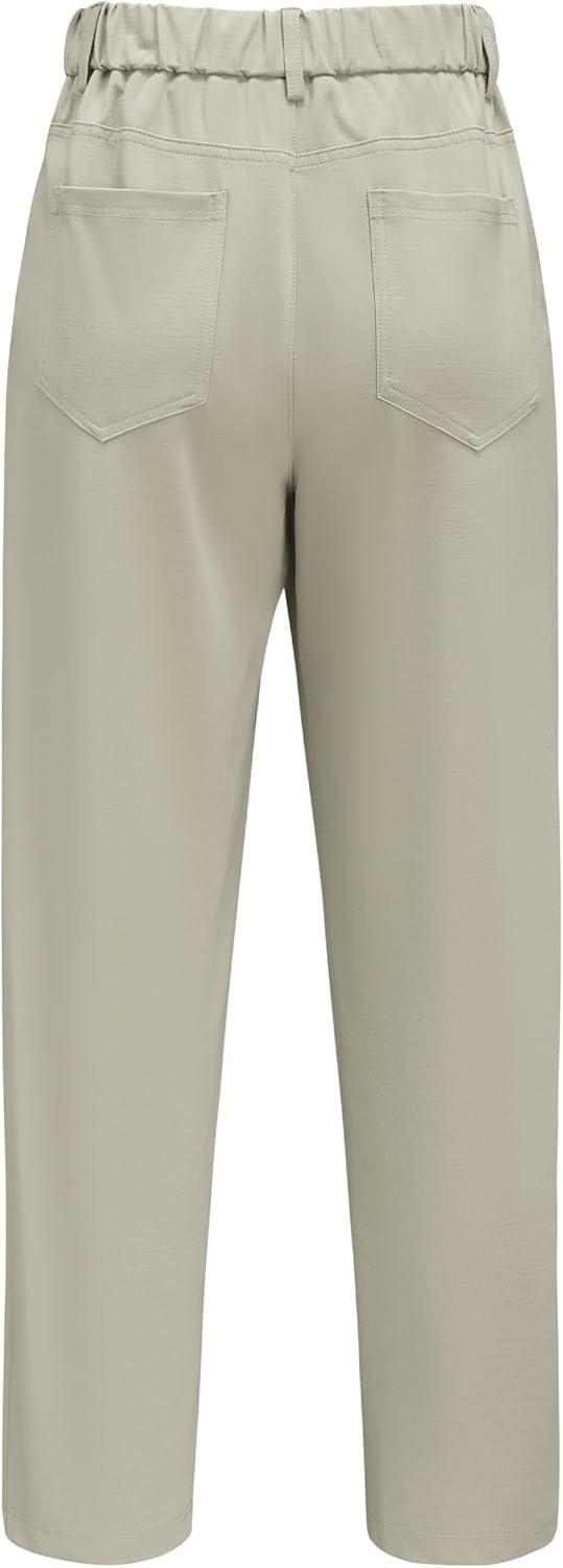 image:imageArachampCloz Womens Dress Pants Work Business Office Ankle Trousers High Waisted Ladies Slacks 2026Light Khaki