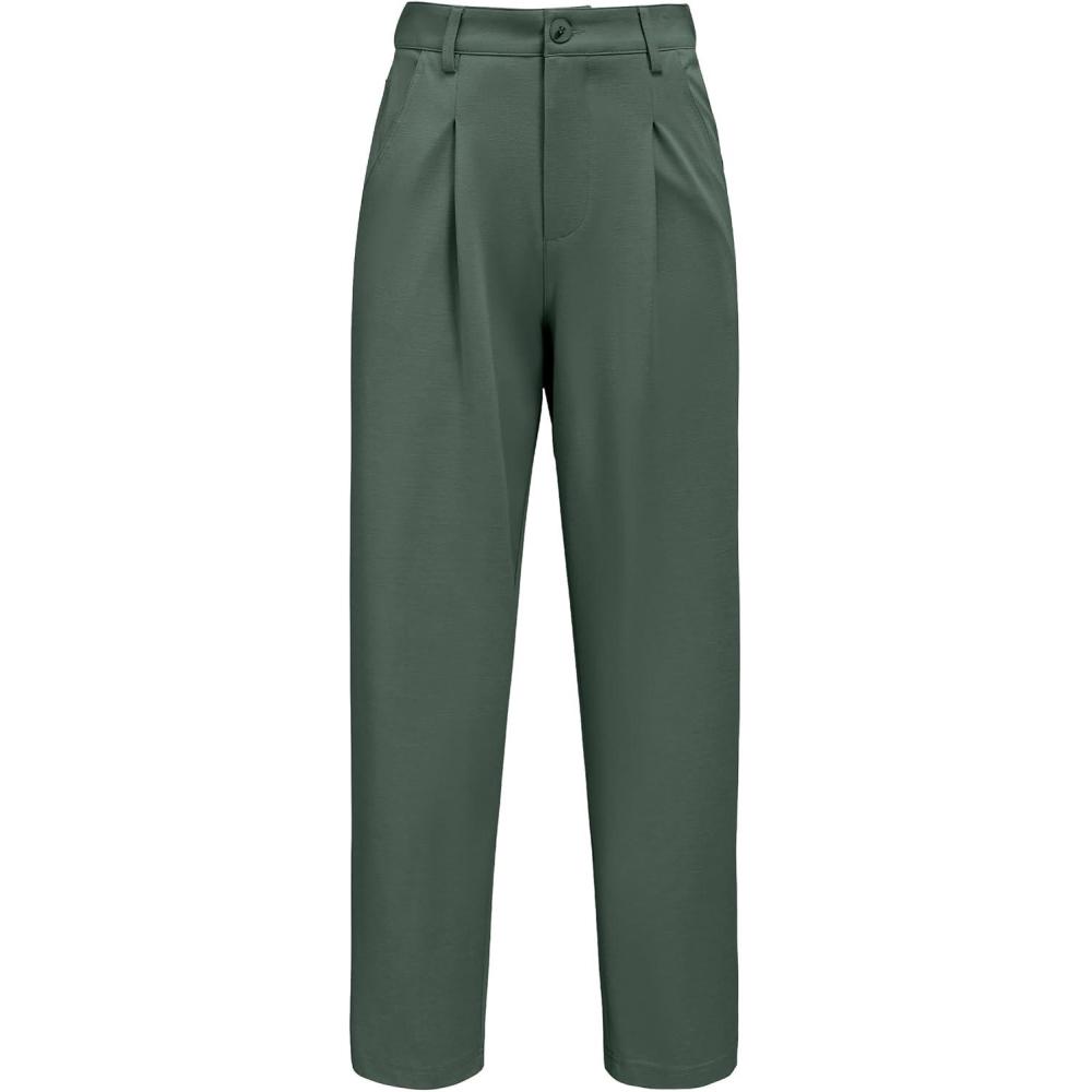 image:imageArachampCloz Womens Dress Pants Work Business Office Ankle Trousers High Waisted Ladies Slacks 2026Army Green