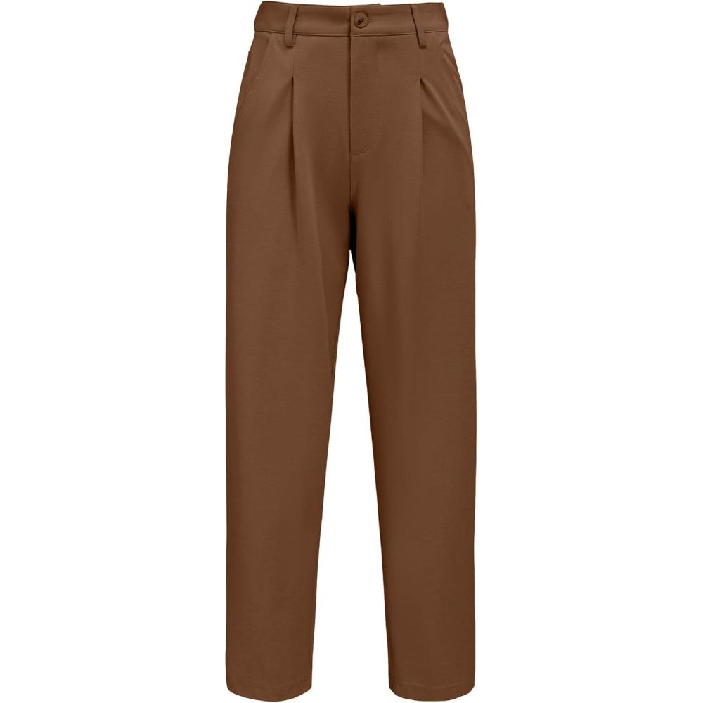 image:imageArachampCloz Womens Dress Pants Work Business Office Ankle Trousers High Waisted Ladies Slacks 2026Coffee
