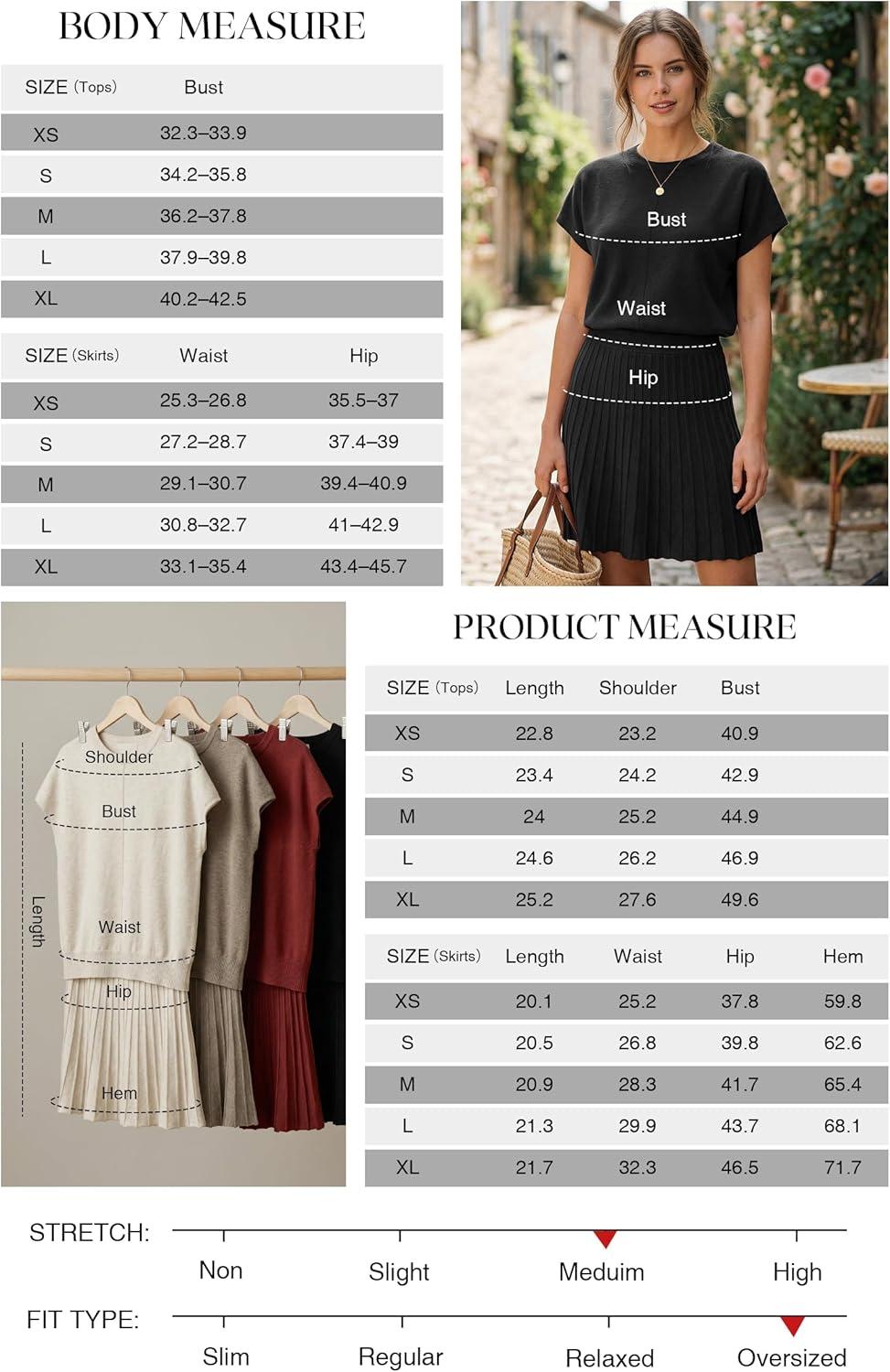 image:imageArachampCloz Womens Wool Blend Knit 2 Piece Sets Summer Casual Cap Sleeve Tops Pleated Mini Skirt Outfits 2026Khaki