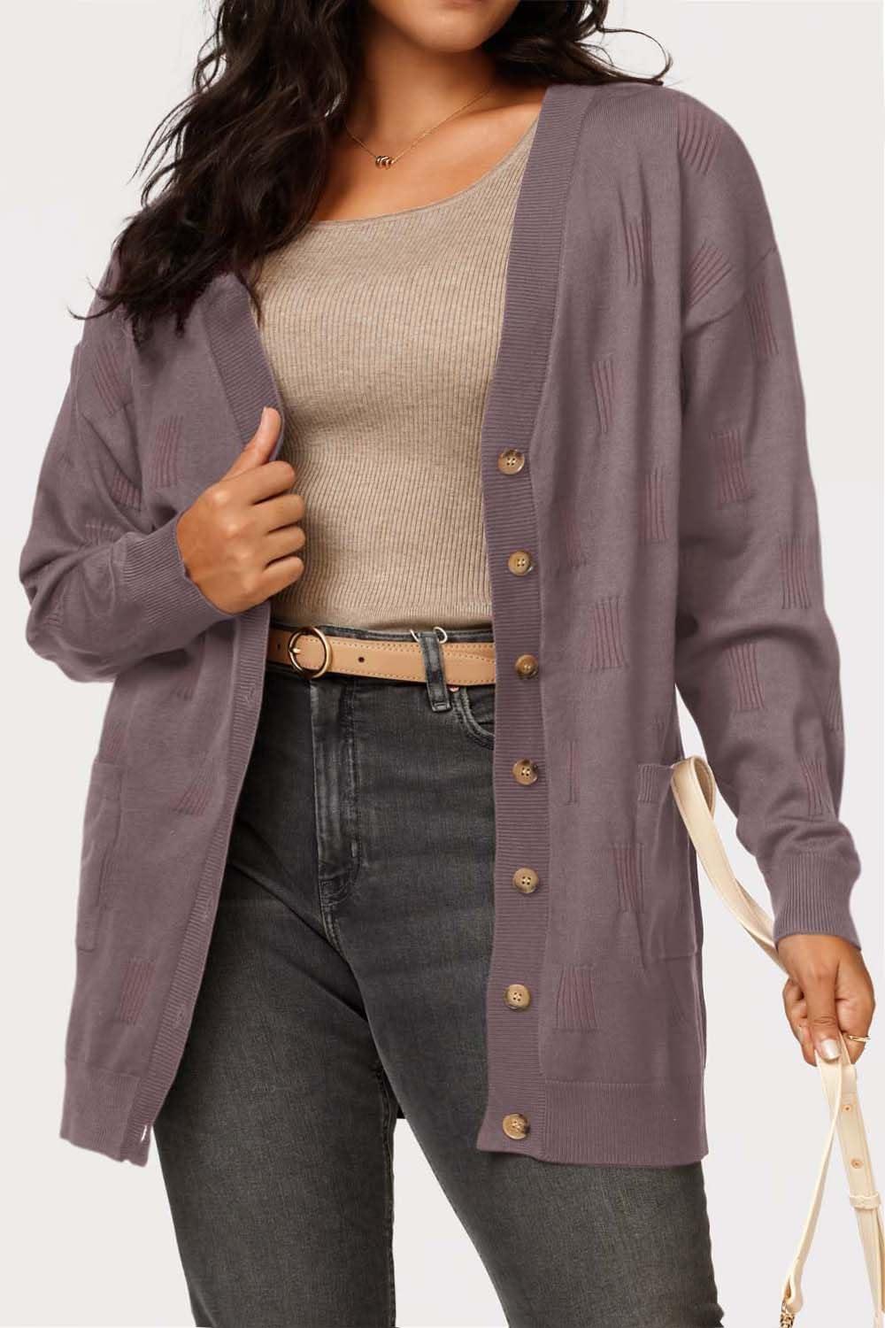 image:imageArachampCloz Womens Lightweight Cardigan Sweater Fashion Long Sleeve Summer Casual Outfits with Pocket Cozy CloudsNutmeg