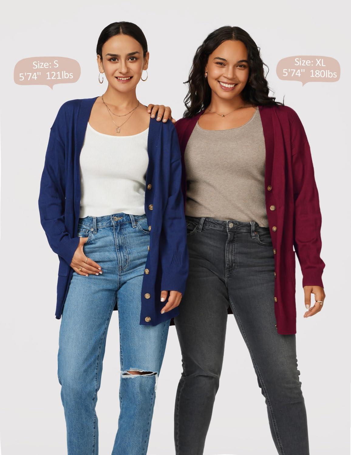 image:imageArachampCloz Womens Lightweight Cardigan Sweater Fashion Long Sleeve Summer Casual Outfits with Pocket Cozy CloudsWine