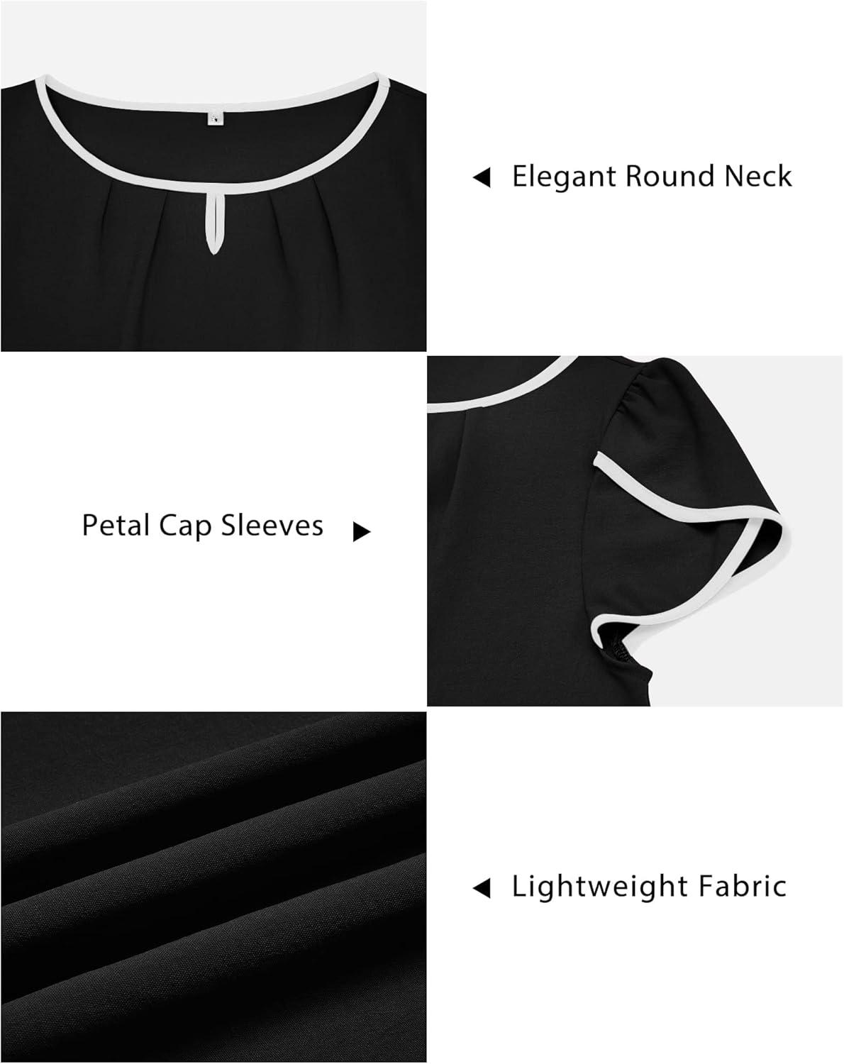 image:imageArachampCloz Womens Summer Tops Fashion 2023 Ruffle Short Sleeve V Neck Floral Dressy Casual Blouse ShirtsBlack