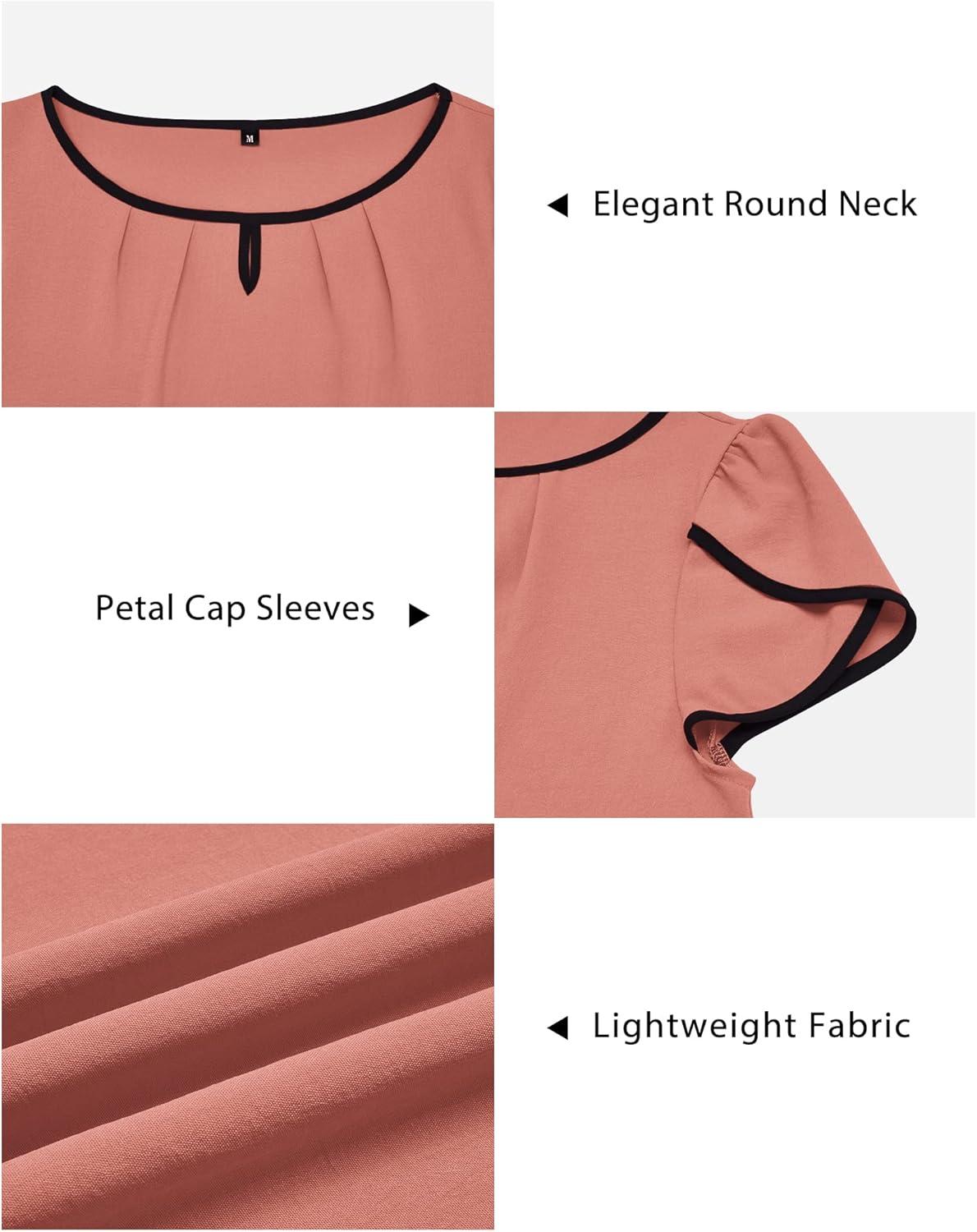 image:imageArachampCloz Womens Summer Tops Fashion 2023 Ruffle Short Sleeve V Neck Floral Dressy Casual Blouse ShirtsDusty Rose