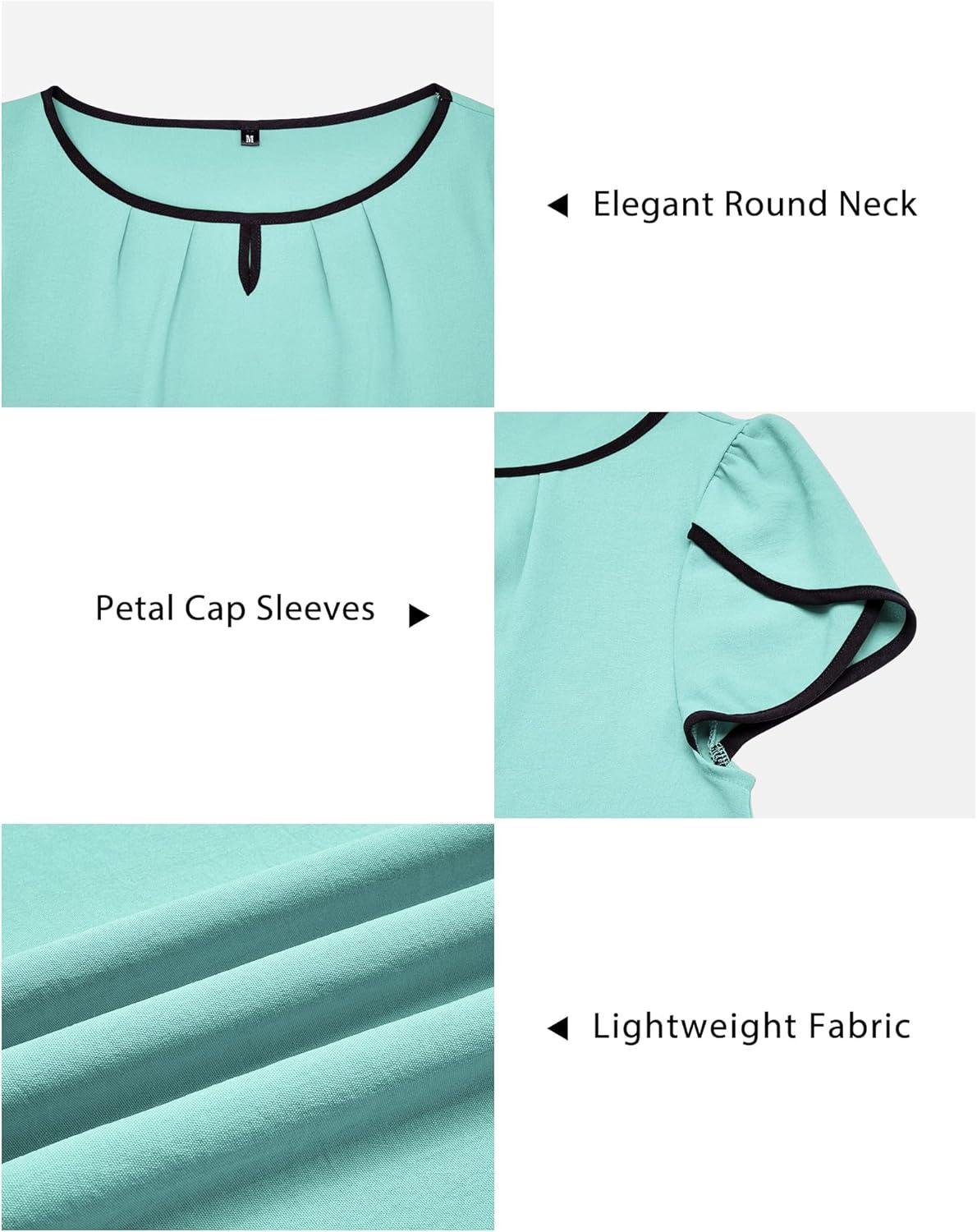 image:imageArachampCloz Womens Summer Tops Fashion 2023 Ruffle Short Sleeve V Neck Floral Dressy Casual Blouse ShirtsLight Blue