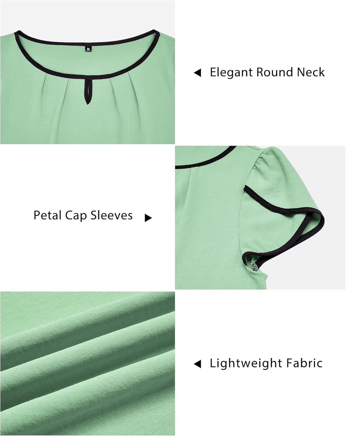 image:imageArachampCloz Womens Summer Tops Fashion 2023 Ruffle Short Sleeve V Neck Floral Dressy Casual Blouse ShirtsLight Green