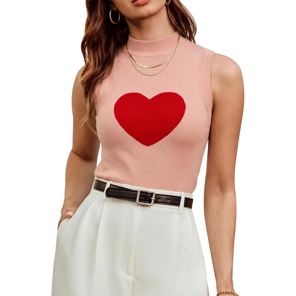 image:imageArachampCloz Womens Wool Blend Slim Fit Sweater Soft Turtleneck Casual Tank 2026Peach Pink