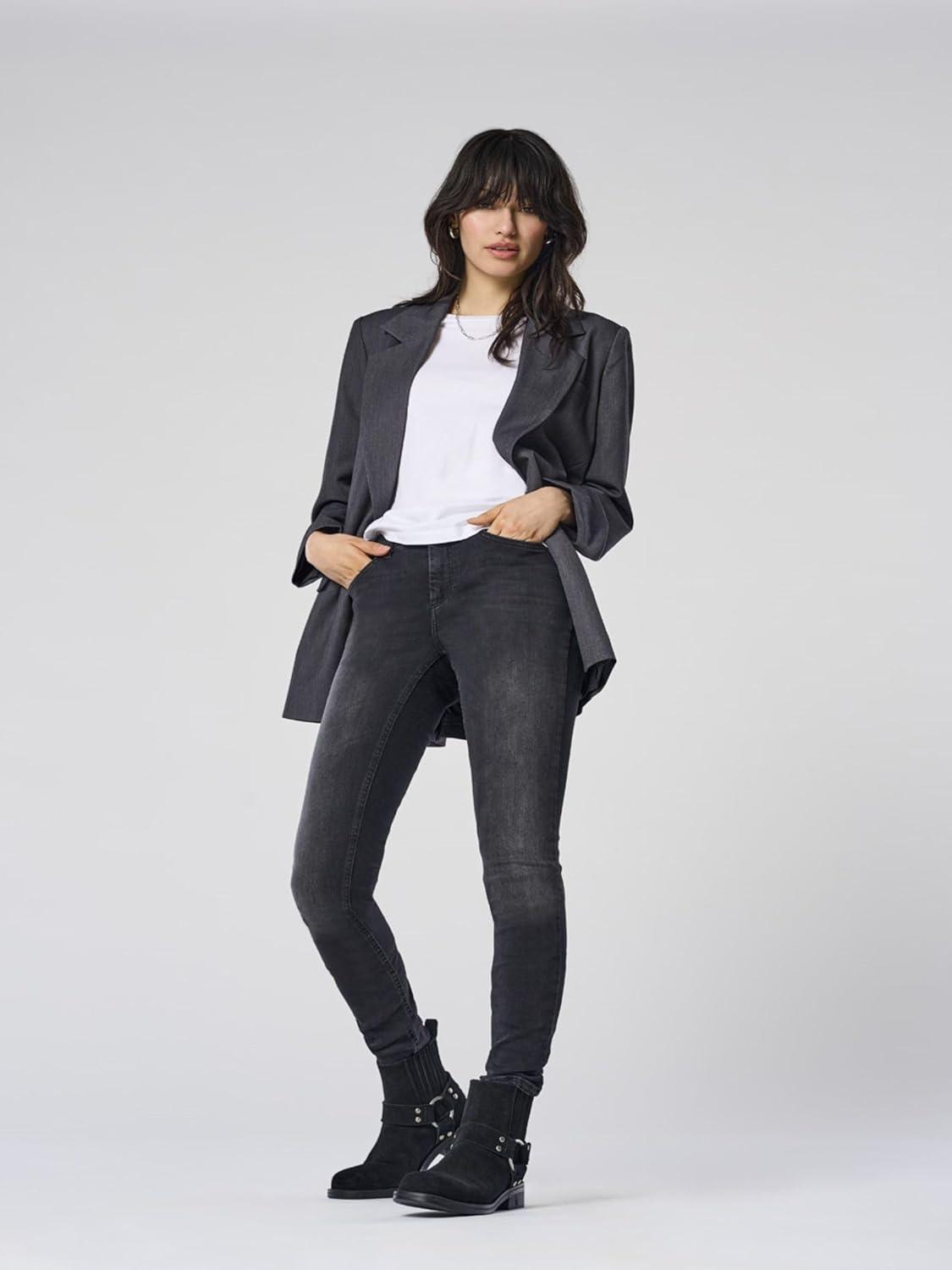 imageONLY Onlashley LS Placket Mix Top JRS Dbardeur FemmeBlack Denim