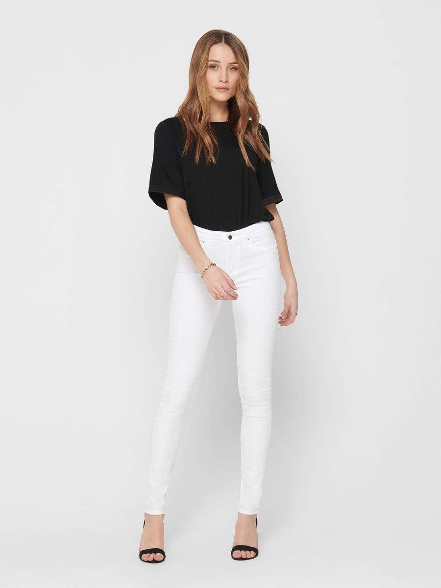 imageONLY Onlashley LS Placket Mix Top JRS Dbardeur FemmeBlanc White White