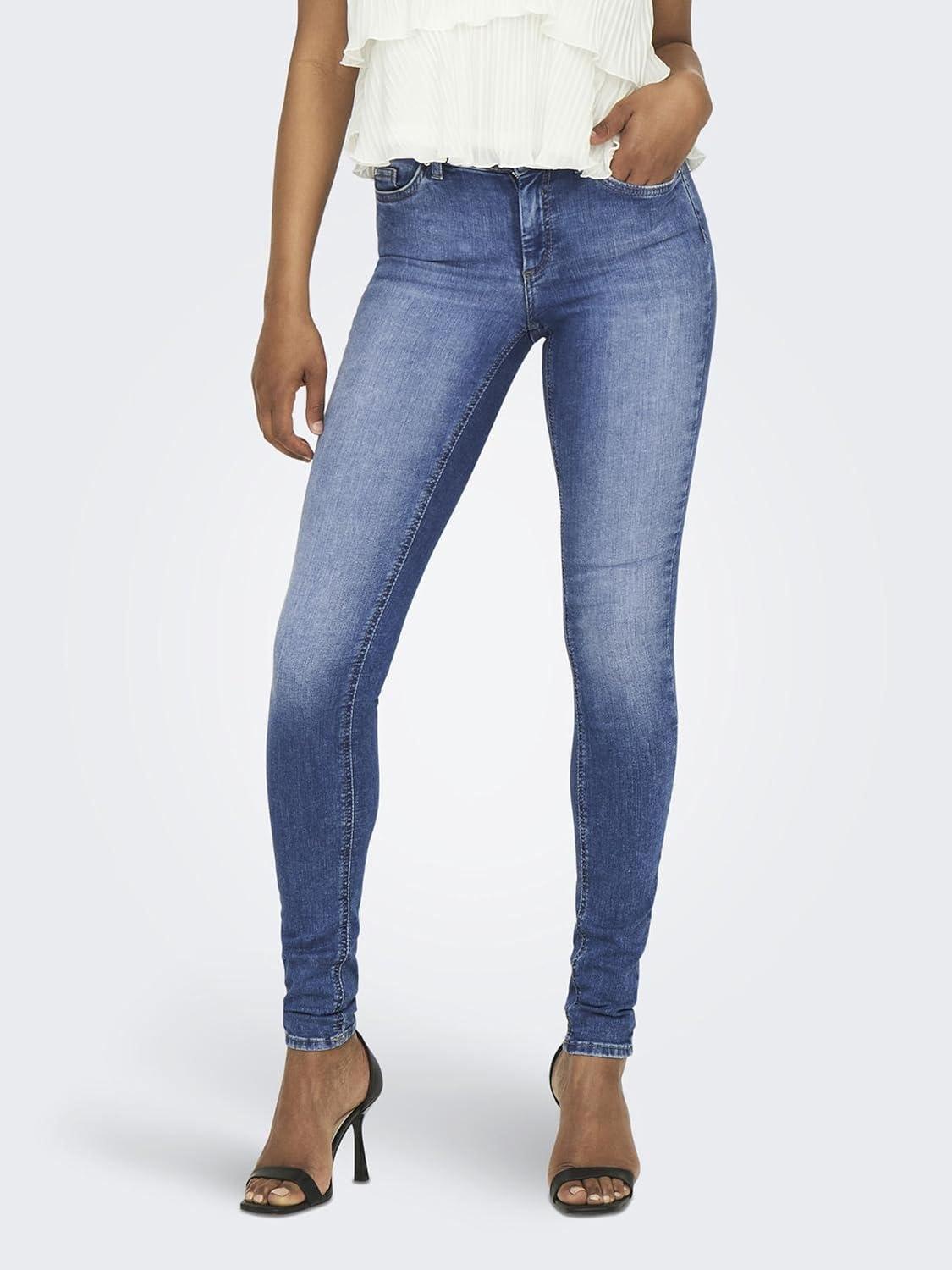 imageONLY Onlashley LS Placket Mix Top JRS Dbardeur FemmeDenim Bleu Mdium