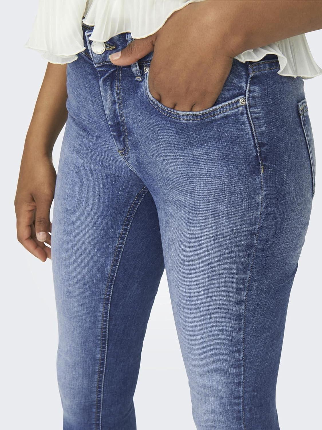imageONLY Onlashley LS Placket Mix Top JRS Dbardeur FemmeDenim Bleu Mdium