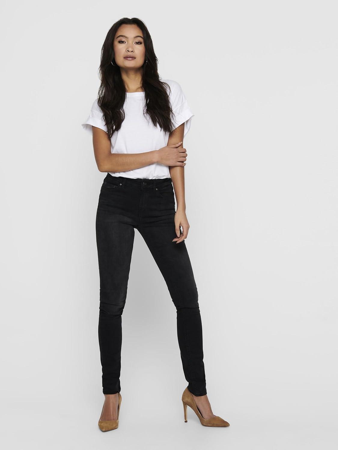 imageONLY Onlashley LS Placket Mix Top JRS Dbardeur FemmeJean Noir