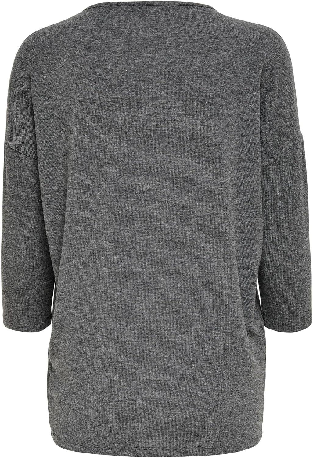 imagePull Fin Femme col Rond Manches 34 tricot Extensible ONLGLAMOURGrisfonc