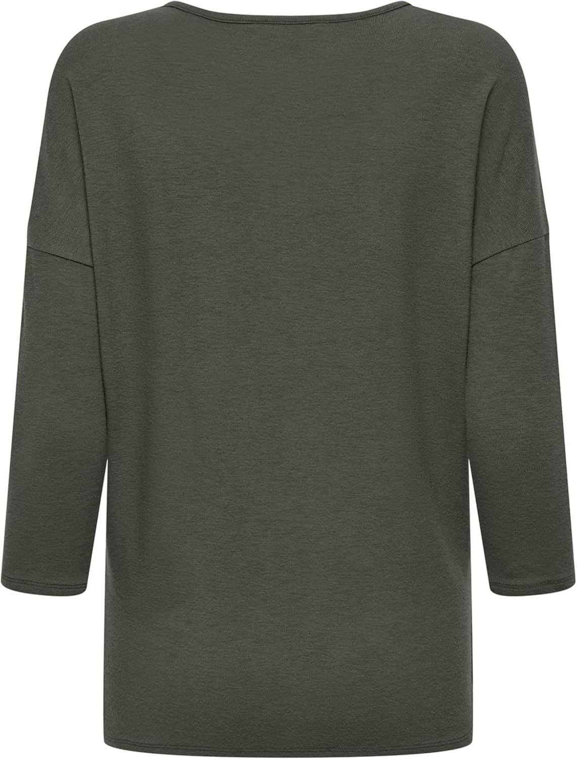 imagePull Fin Femme col Rond Manches 34 tricot Extensible ONLGLAMOURKambaba