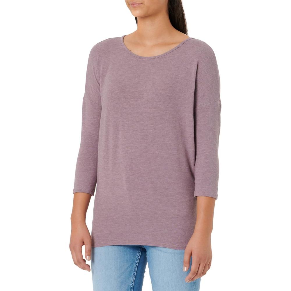 imagePull Fin Femme col Rond Manches 34 tricot Extensible ONLGLAMOURGrape ShakeDtail Mlang