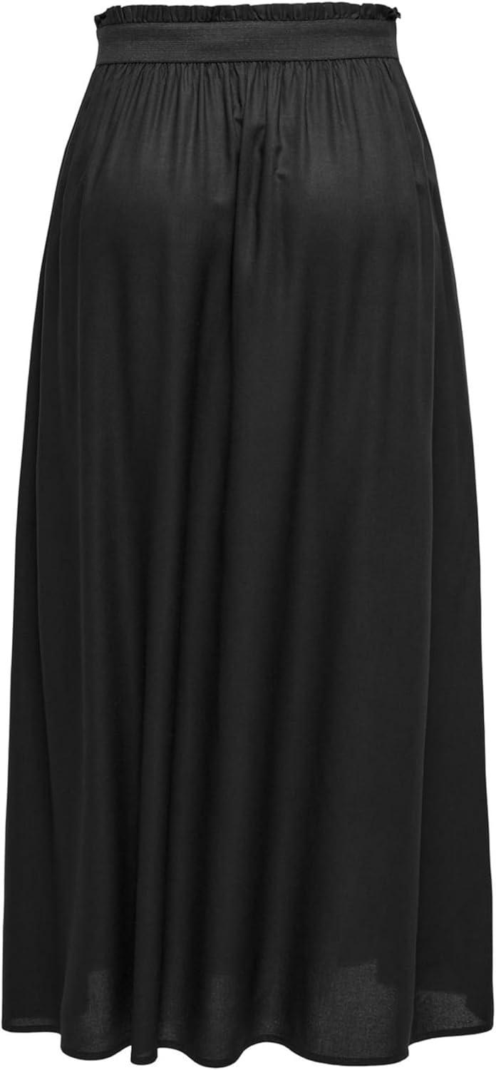 imageONLY Jupe fronce Couleur Unie Jupe LongueBlack 1