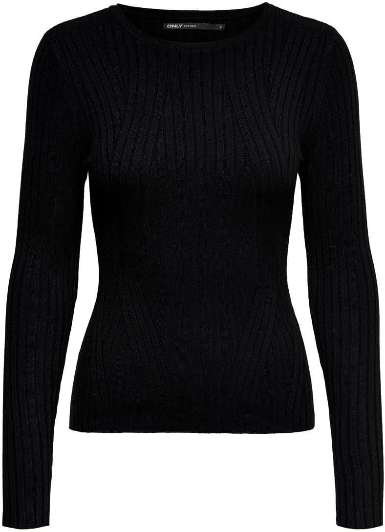 imageONLY Onlnatalia LS Rib Pullover KNT Noos Pull FemmeNoir