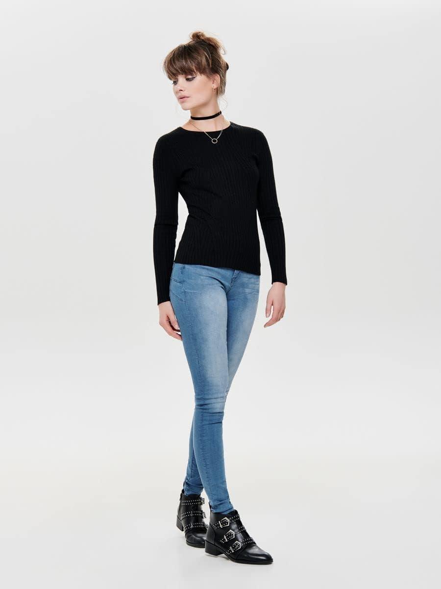 imageONLY Onlnatalia LS Rib Pullover KNT Noos Pull FemmeNoir