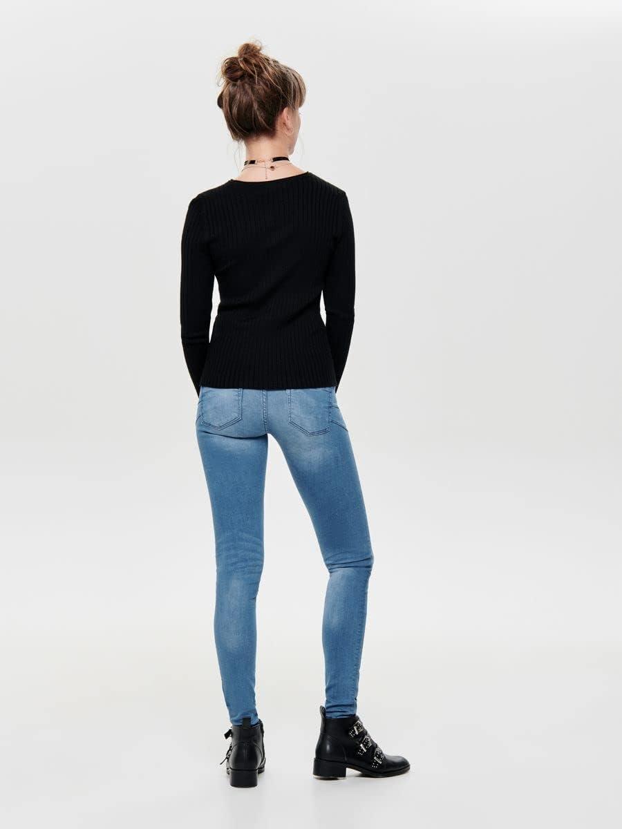 imageONLY Onlnatalia LS Rib Pullover KNT Noos Pull FemmeNoir