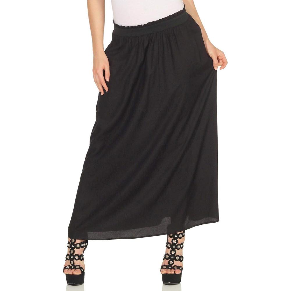 imageONLY Jupe fronce Couleur Unie Jupe LongueBlack 1