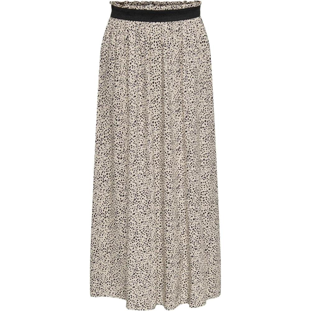 imageONLY Jupe fronce Couleur Unie Jupe LongueSilver MinkAoplina Small Leo