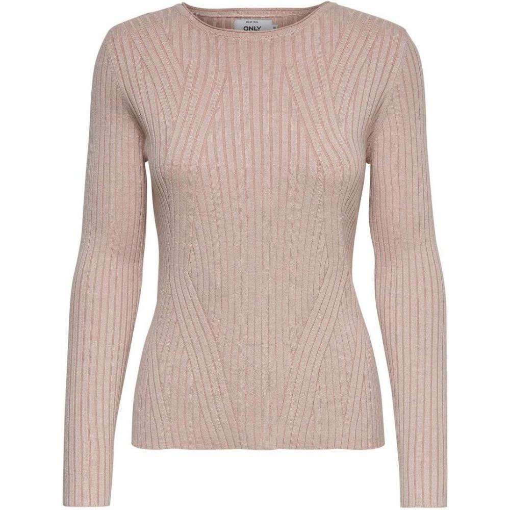imageONLY Onlnatalia LS Rib Pullover KNT Noos Pull FemmeRose SmokeDetailmelange