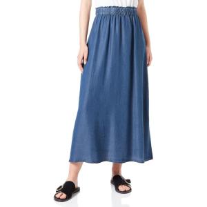 ONLY Jupe froncée Couleur Unie Jupe Longue(Dark Blue Denim)