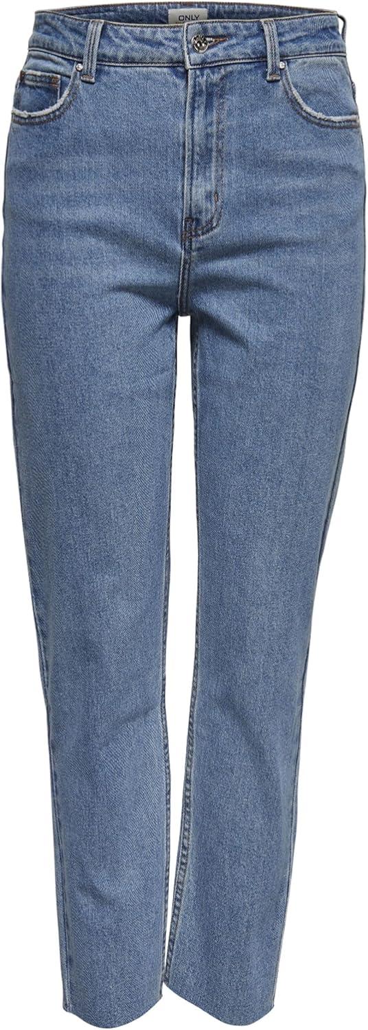 imageONLY Jean Coupe Droite ONLEMILY Taille Haute Straight Fit JeansLight Blue Denim
