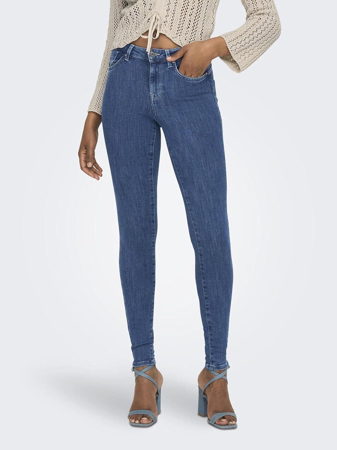 imageONLY Jean Skinny ONLPOWER Taille Moyenne Skinny Fit JeansDark Blue Denim