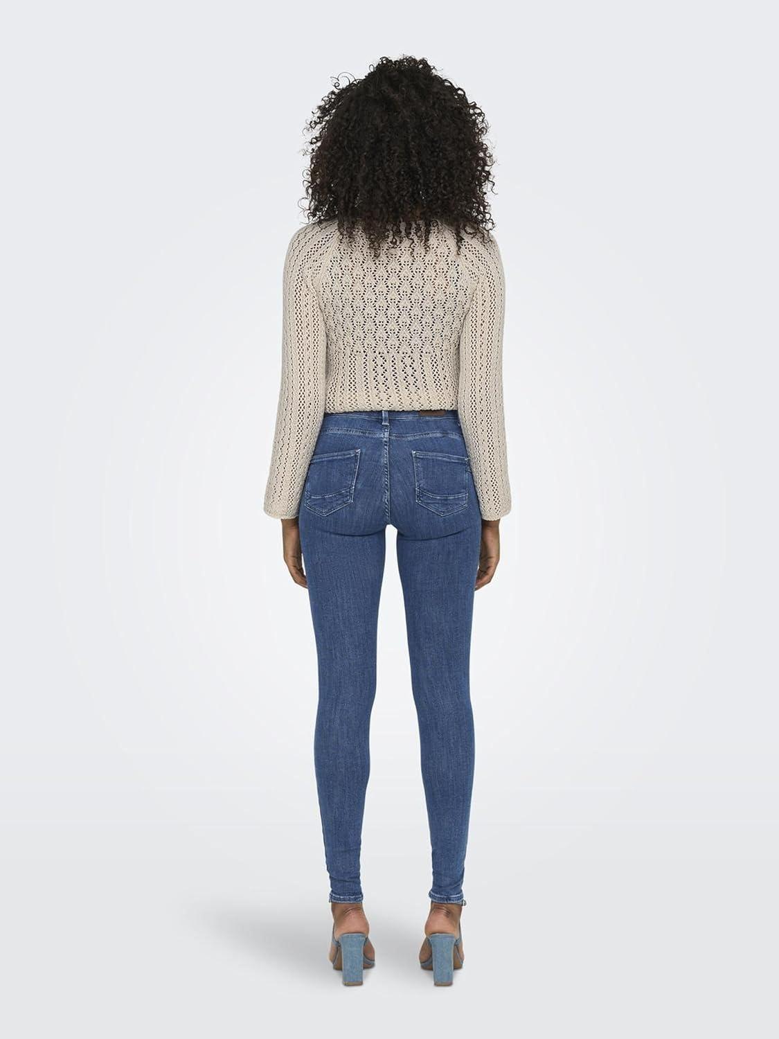 imageONLY Jean Skinny ONLPOWER Taille Moyenne Skinny Fit JeansDark Blue Denim
