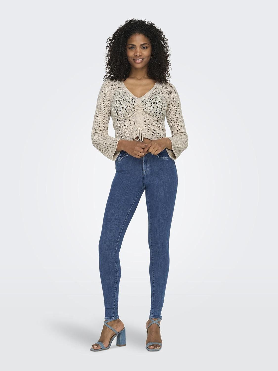 imageONLY Jean Skinny ONLPOWER Taille Moyenne Skinny Fit JeansDark Blue Denim