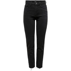 ONLY Jean Coupe Droite ONLEMILY Taille Haute Straight Fit Jeans(Noir (Jean Noir Jean Noir))