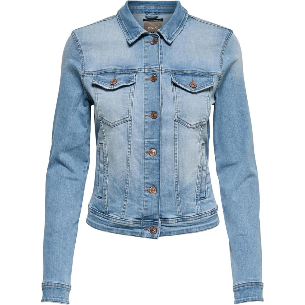 imageONLY NOS Onltia DNM Jacket BB LB Bex179 Noos Veste en Jean Femme Bleu Light Blue Denim Light Denim 36 Taille Fabricant 340