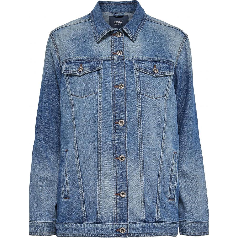 imageONLY Onleva Oversized DNM Jacket AKM Noos Blouson FemmeBleu Medium Blue Denim